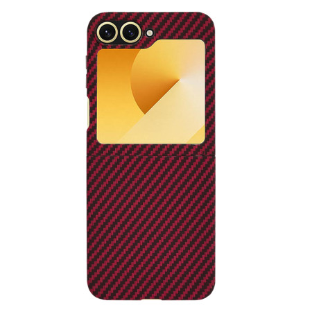 Husa pentru Samsung Galaxy Z Flip 6 - CarbonFiber Slim - Red