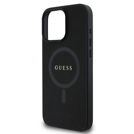 Husa pentru iPhone 16 Pro Max - Guess Saffiano Classic Logo MagSafe (GUHMP16XPSAHMCK) - Black