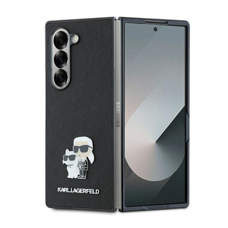 Husa pentru Samsung Galaxy Z Fold6 - Karl Lagerfeld Saffiano (KLHCZFD6SAPKCNPK) - KarlandChoupette Metal Pin