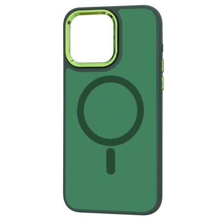 Husa pentru iPhone 15 Pro Max - Techsuit HaloFrost MagSafe Series (Green Camera Frame) - Midnight Green